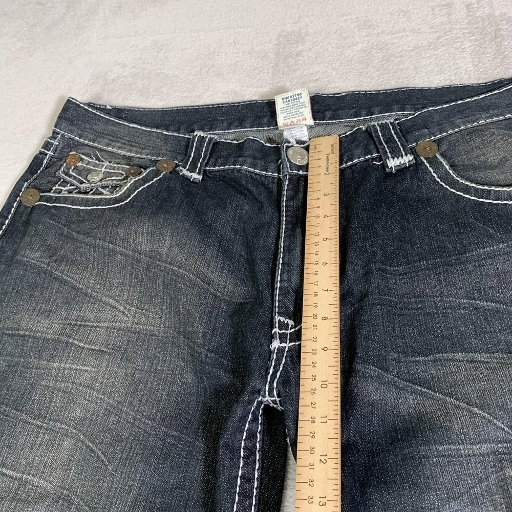 True Religion Bobby Super T Jeans Mens 40x34 Gray Dark Wash Straight USA Made